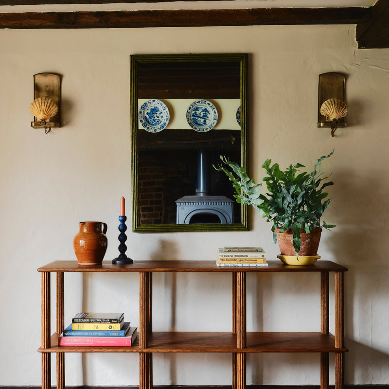 Reeded Mirror - Dark Oak