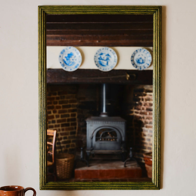 Reeded Mirror - Dark Oak