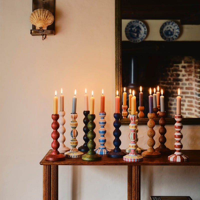 Bobbin Candlestick - Natural or Stained Oak