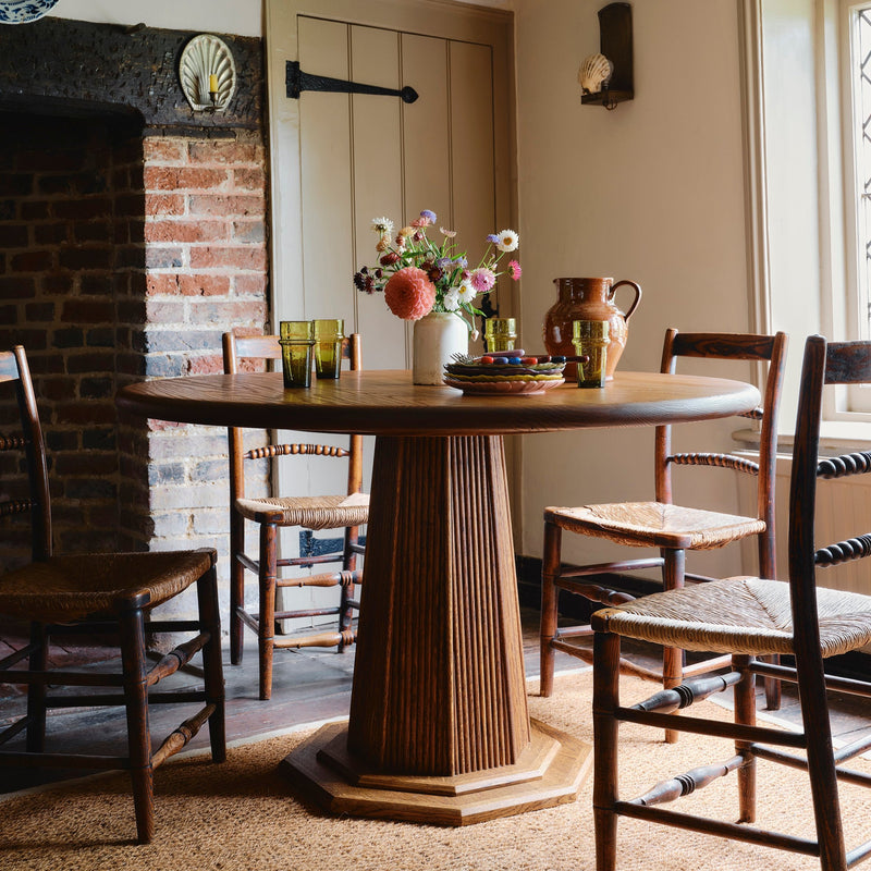 Vesta Reeded Pedestal Dining Table