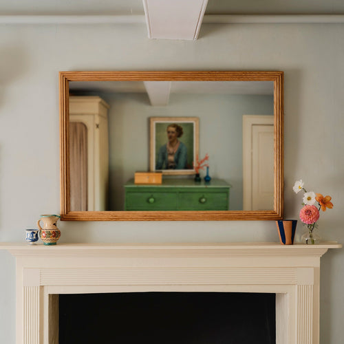 Reeded Mirror - Natural Oak