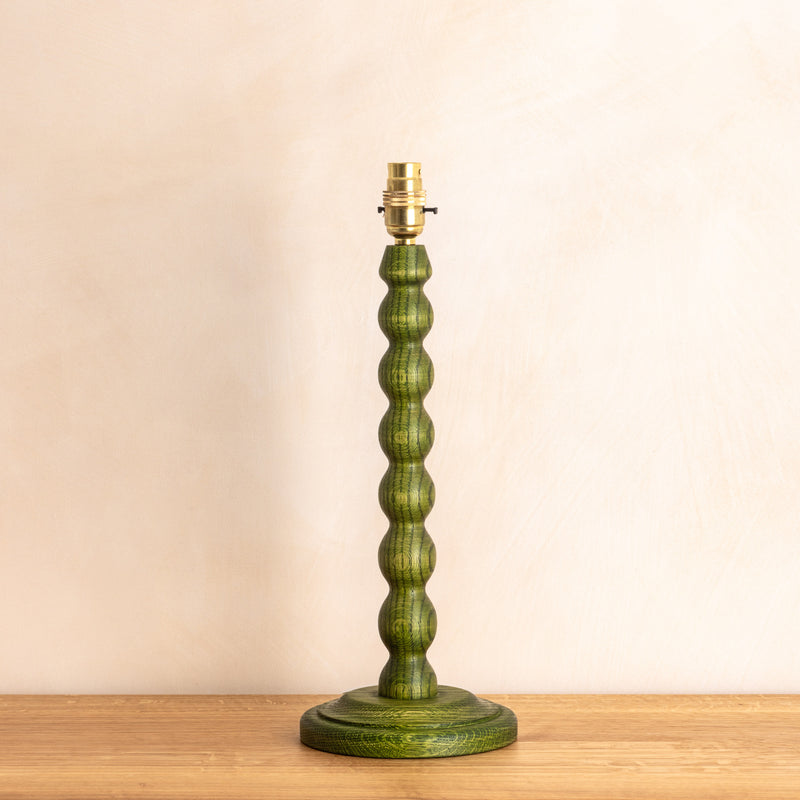 Bobbin Lamp Base - Green Oak