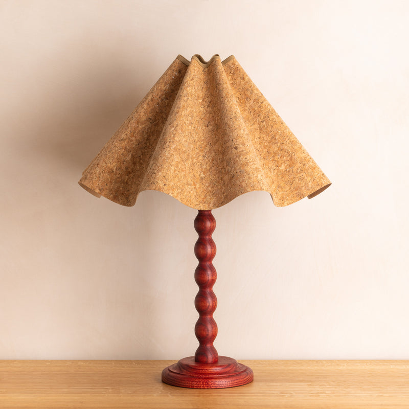 Bobbin Lamp Base - Red Oak