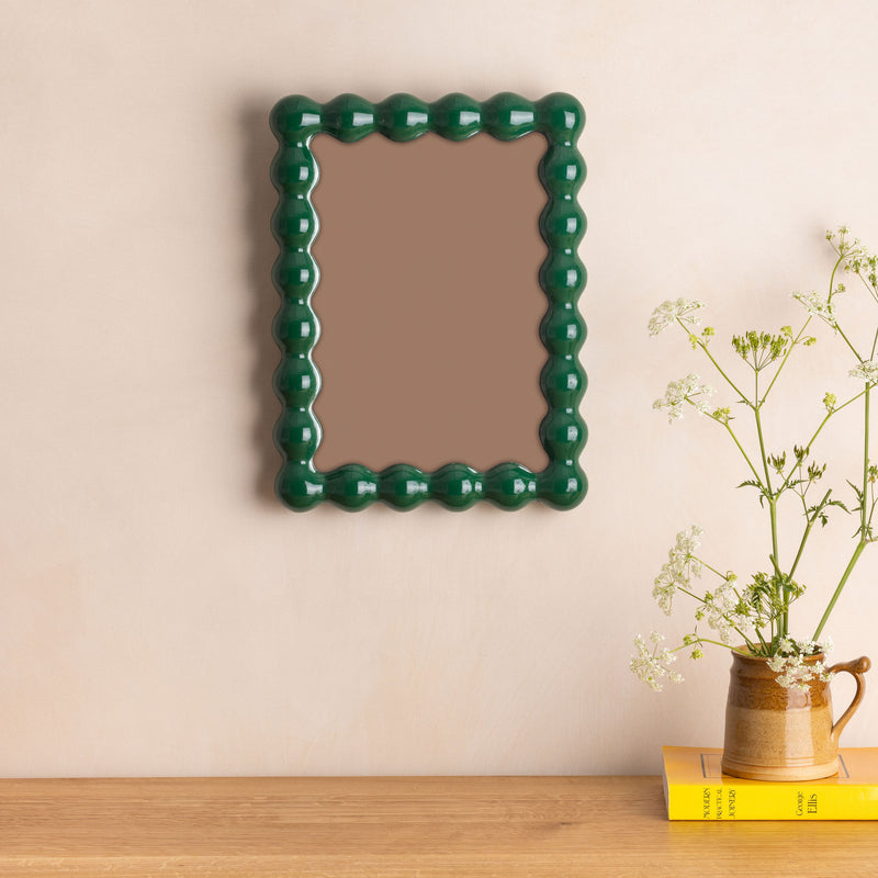 Cloakroom Bobbin Mirror, Gloss - Classic Green