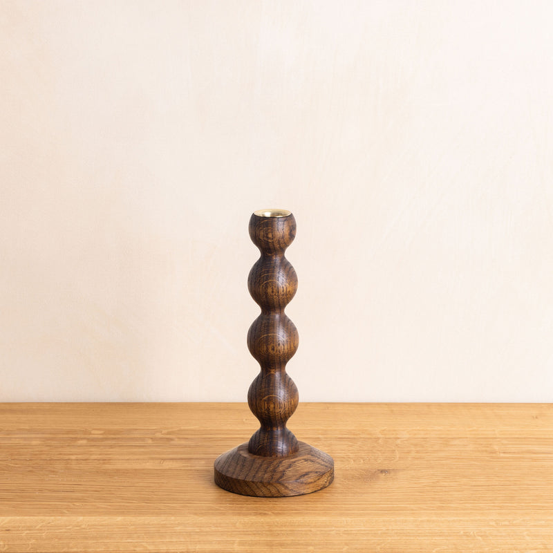 Bobbin Candlestick - Natural or Stained Oak