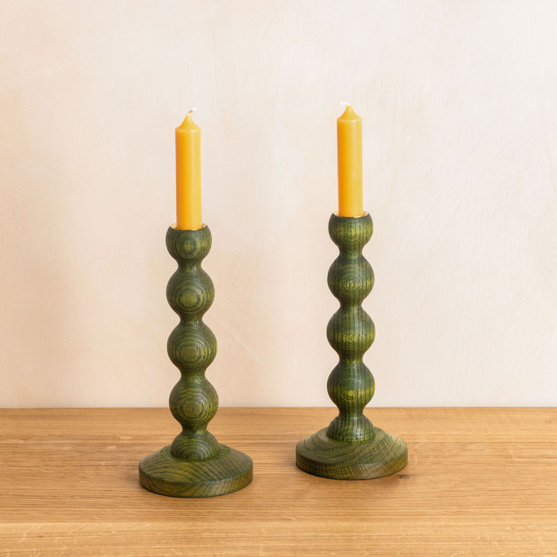 Bobbin Candlestick - Natural or Stained Oak