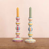 Bloomsbury Bobbin Candlesticks - Hand-painted