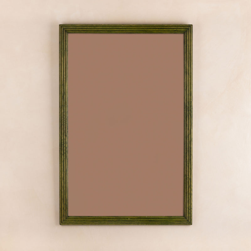 Reeded Mirror - Green Oak