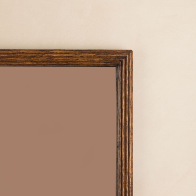 Reeded Mirror - Medium, Dark Oak