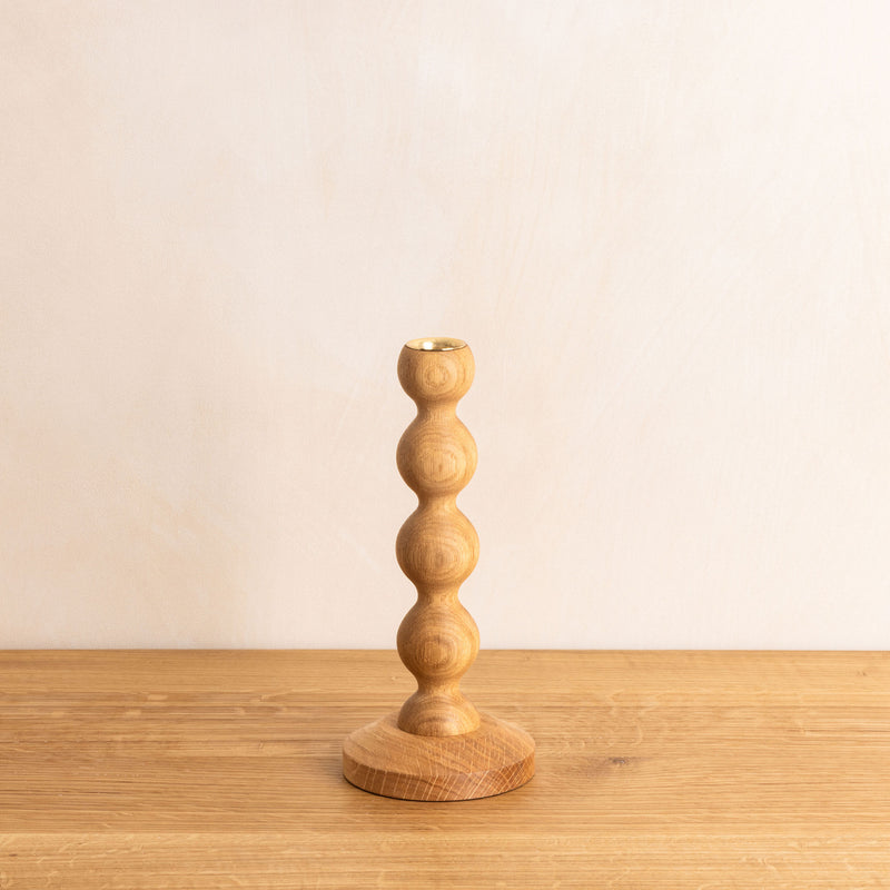 Bobbin Candlestick - Natural or Stained Oak